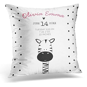 Amazon Com Throw Pillow Cover Cute Girls Birth Stats Nursery