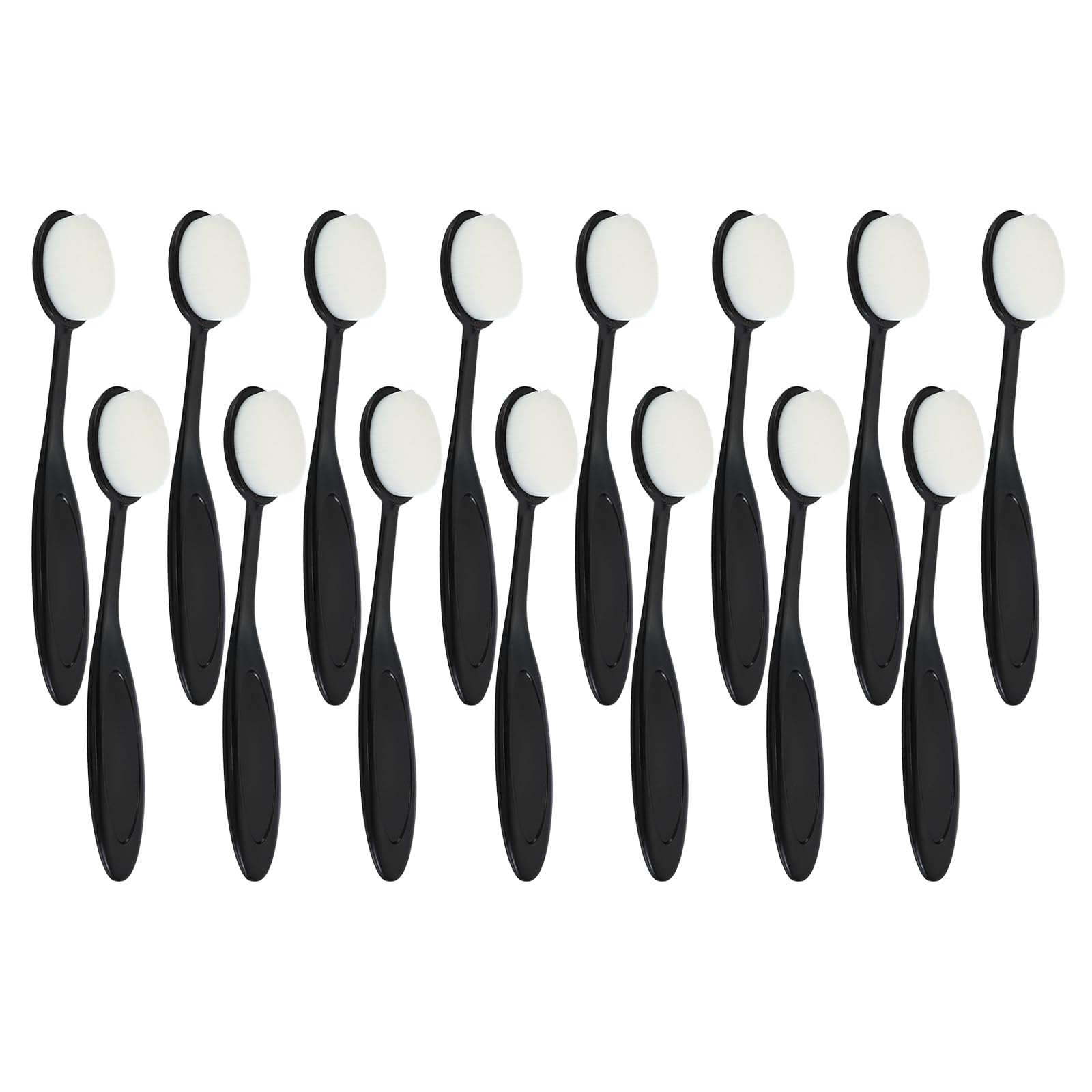 PATIKIL Blending Brushes for Crafts, 15 Pcs 4# Plastic Ink Blending Brushes Tool for Card Making Painting Card Making Stamping, Black(White Hair)