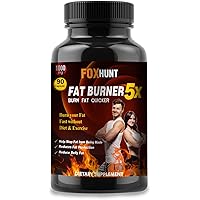 FOX HUNT ADVANCED Fat Burner 5X With Green Tea, L-Carnitine, CLA, Green Coffee Bean & Garcinia Cambogia Extract, Natural Weight Loss supplement for men and women, 1000 Mg - 90 Capsule