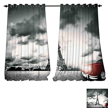 Amazon Com Window Curtain Drape Cars Paris Themed Image Popular