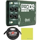 Radial Engineering ProD2 Bundle, Passive Stereo DI Box | Two Channel Passive DI, Eclipse ET-DB2 Transformers, 20Hz to 20kHz Response, 15dB Pad Switch, Ground Lift Switch, 10 Feet