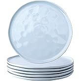 LERATIO Dinner Plates,10.5 inch Ceramic Plates Set of 6,Handmade Porcelain Plates for kitchen with Wavy Edge,Microwave & Dishwasher & Oven Safe,Light weight & Scratch Resistant Dishes Set