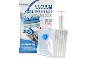 Spylandy Vacuum Storage Bags, 10 Pack with Electric & Manual Pump, Space Saver Compression Bags for Clothes, Blue and White, Nylon, 4 Medium 4 Large 2 Jumbo, (Hand Pump)