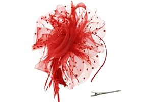 AQOKKA Women Fascinators Hats Flower Fascinators with Headband and Clip Tea Party Headwear for Women and Girls