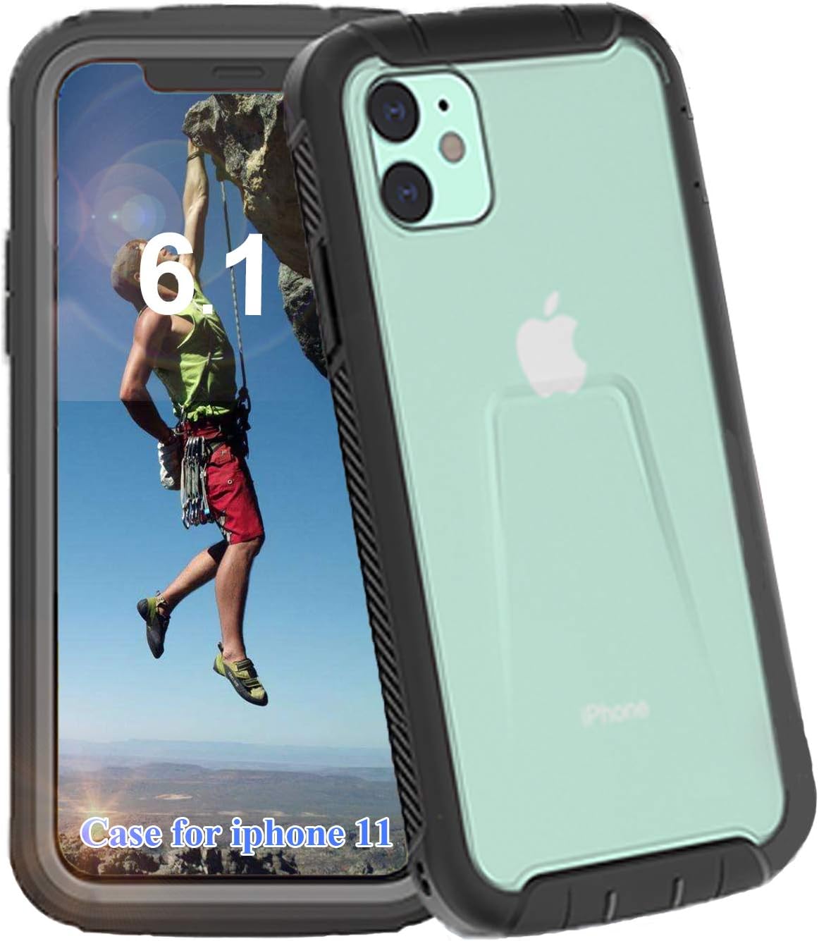 YOGRE Case for iPhone 11 with Built-in Screen Protector, Heavy Duty Drop and Shock Dust Proof Anti Scratch Anti Slip Protection Cover Full Body Cases for iPhone 11 (6.1 Inch 2019 Black)