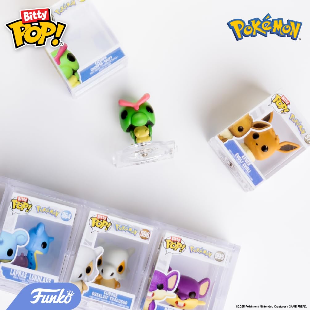 Funko Pop! Bitty: Pokemon - Squirtle, Eevee, Growlithe, and Psyduck - 0.9 Inch (2.2 Cm) Collectable - Stackable Display Shelf Included - Gift Idea - Party Bags Stocking