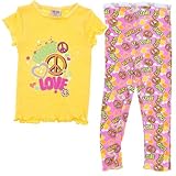 Yellow Peace and Love Pajamas for Girls Yellow Peace and Love Pajamas for Girls