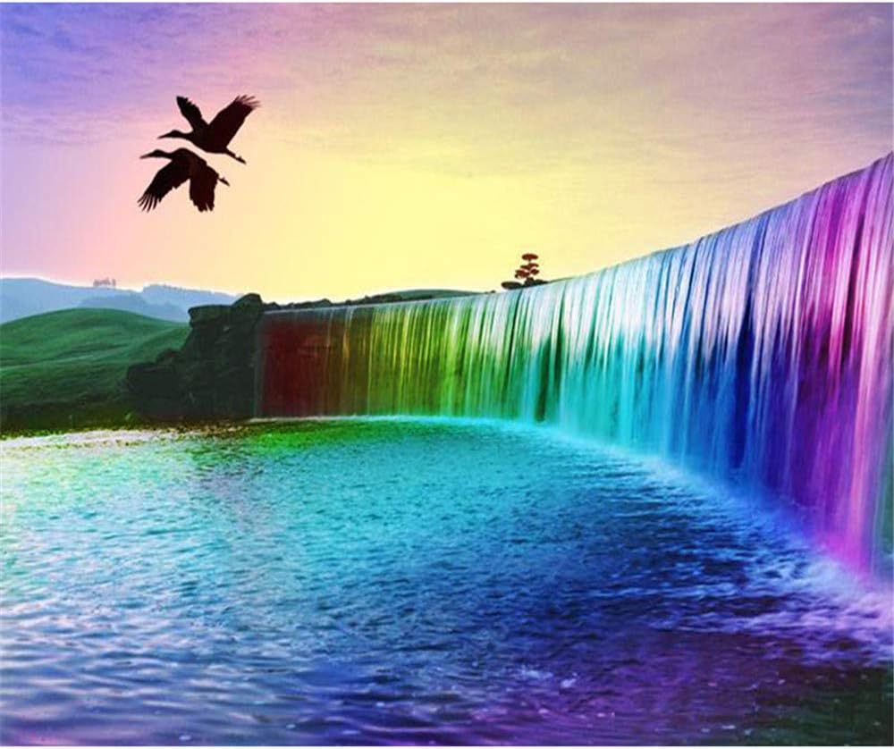 Paint By Number Kits Paintworks Diy Oil Painting For Kids And Adults,Natural Rainbow Waterfall