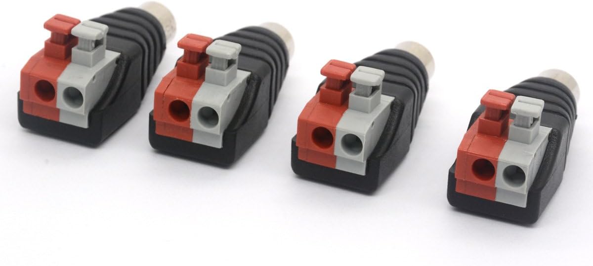 HTGuoji Speaker Phono RCA Female Plug to AV 2 Screw Terminal Audio Video Balun Spring Press Type Adapter DC Power Connector for CCTV - Image 3
