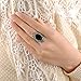 Mytys Vintage Decorative Pattern Marcasite Crystal and Marquise Onyx Rings