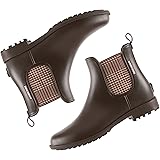 planone Short rain boots for women and waterproof garden shoes,anti-slipping chelsea rainboots for ladies with comfortable in