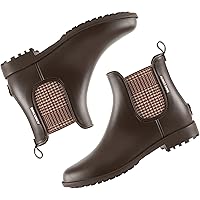 planone Short rain boots for women and waterproof garden shoes，anti-slipping chelsea rainboots for ladies with…