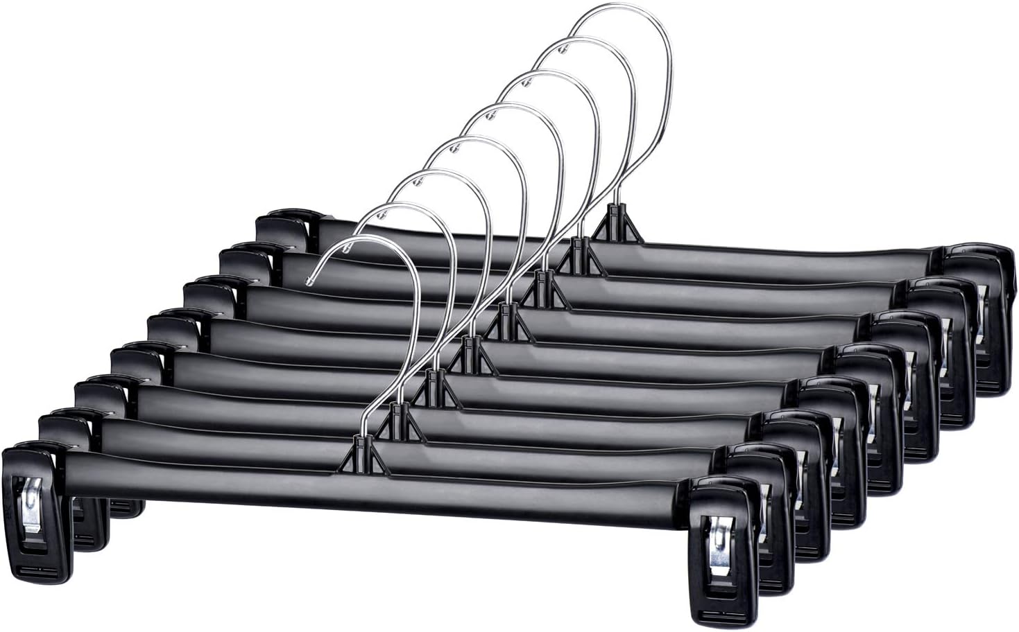 Titan Mall Pants Hangers 30 Pack 14inch Black Plastic Skirt