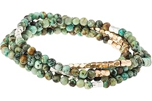SCOUT CURATED WEARS Scout Curated Wrap Necklace Bracelet – Over 30 Stone Options - Natural Stone Bracelet & Stone Necklace – Semi-Precious Gemstone Jewelry for Women