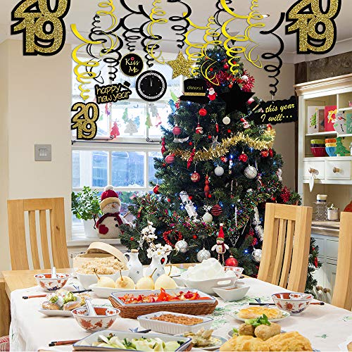 image for Windiy 30 Pcs New Year Hanging Swirl Decorations Party Swirls Hanging 