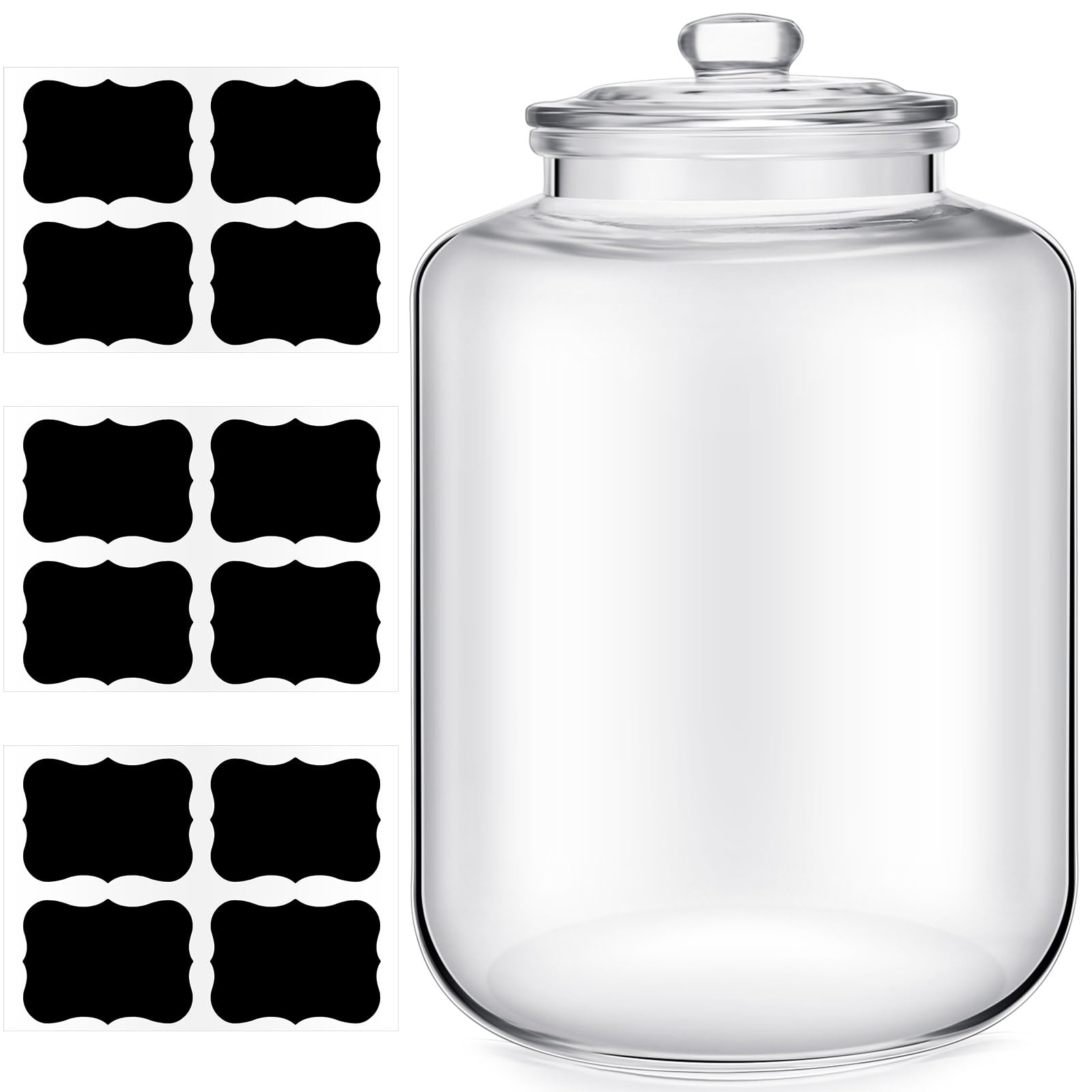 Photo 1 of (BAGGED) (USED/FAIR) Yaomiao 1 Quart Glass Jar with Lid Large Cookie Jar with Big Opening Airtight Food Storage Canister Canning Jars for Flour Sugar Dog Treats Pasta Candy Glass Containers with Lids for Kitchen Pantry