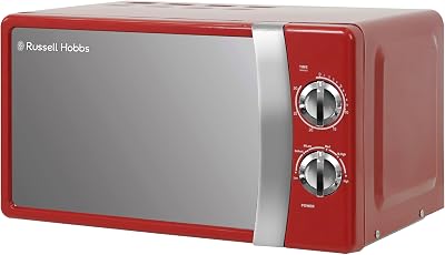 Russell Hobbs RHMM701R 17L 700W Red Solo Microwave with 5 Power Levels