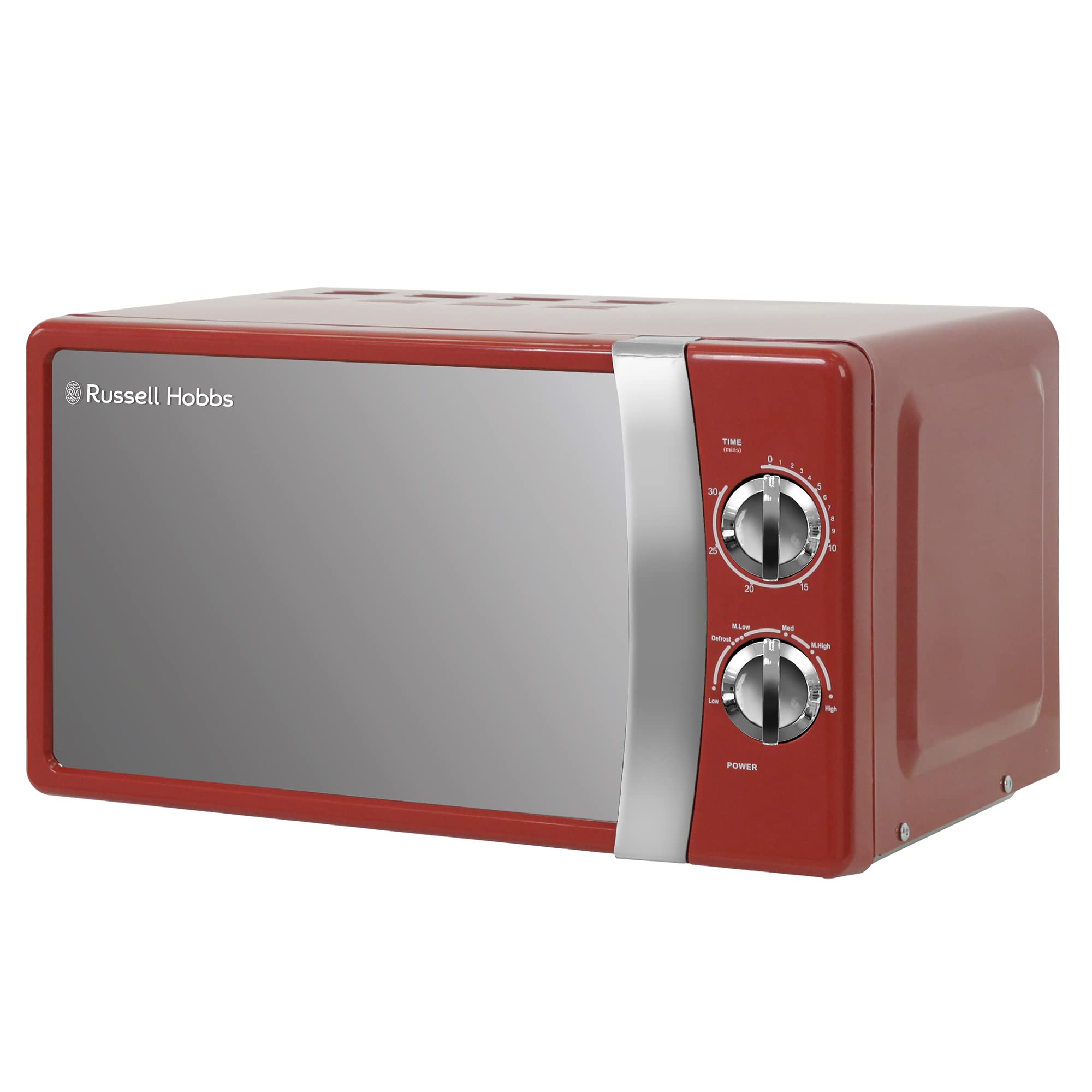 Russell Hobbs RHMM701R 17 Litre 700 W Red Solo Manual Microwave With 5 Power Levels, Ringer & Timer, Defrost Setting, Easy Clean