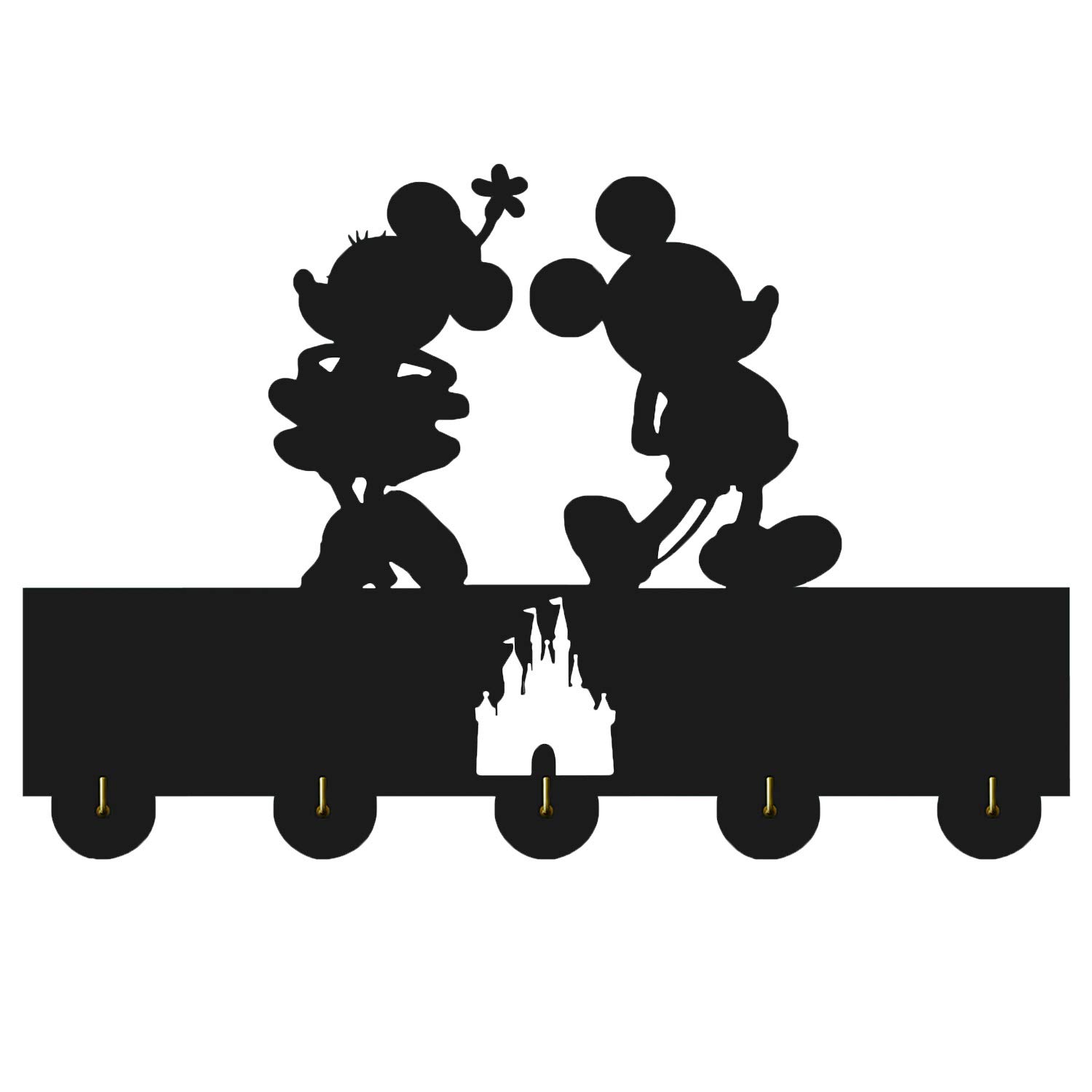 Mick Door Hooks,Disney Mickey Mouse Cartoon Animation Coat Hooks,Key Holder,Key Hanger For Wall、Entryway And Living Room -Unigue Gift-5 Hooks-20LB(Max)