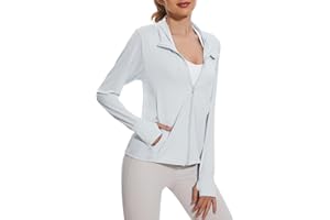 UUMIAER Women's Sun Protection Hoodie Full Zip Long Sleeve Swim Shirts with Pockets UPF 50+ Hiking Running Shirt