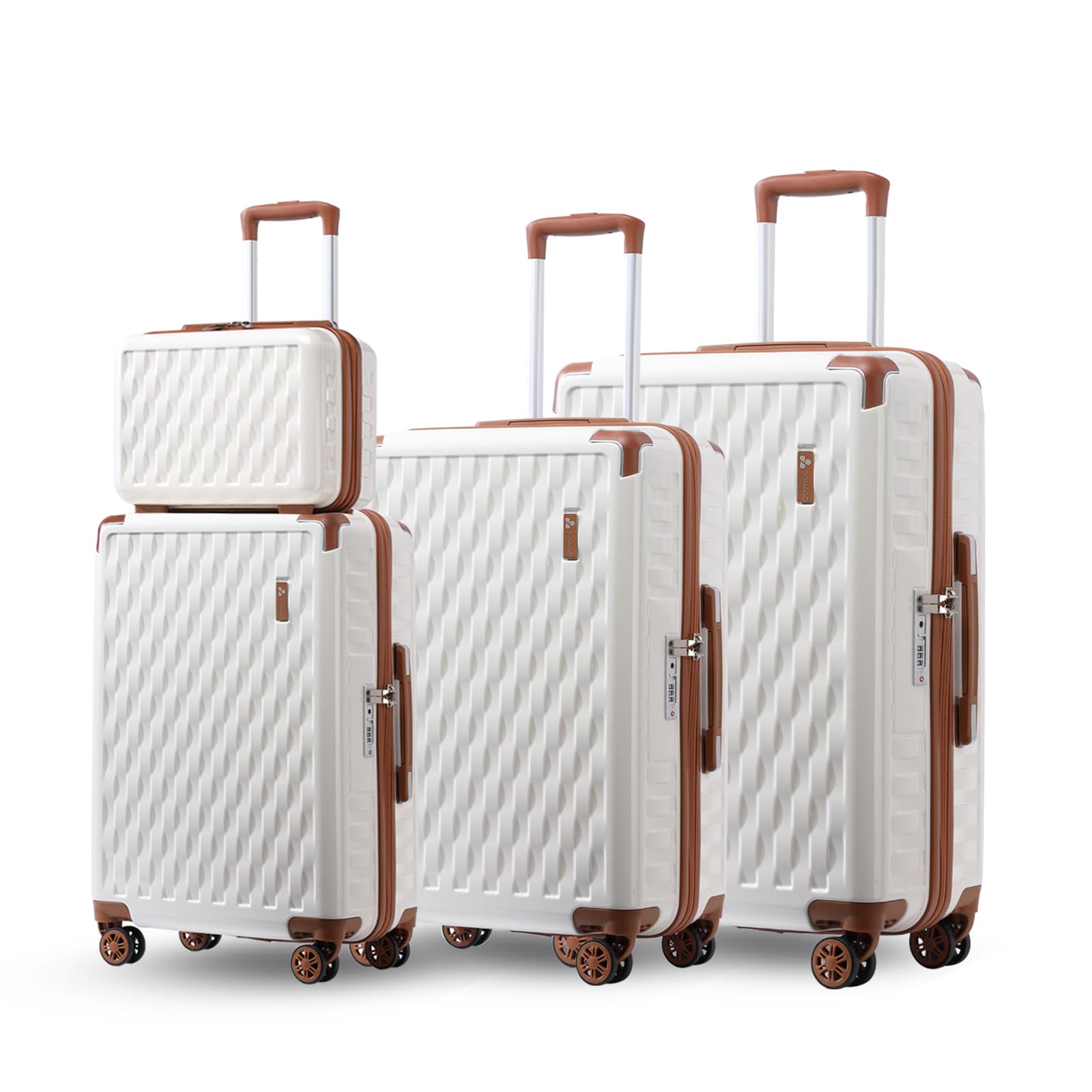Somago Luggage Sets 3 Piece with a Cosmetic Case PC