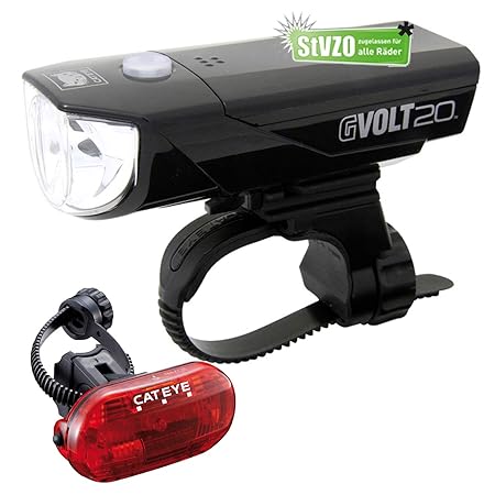 Cateye Fahrrad-Beleuchtungskit GVolt 20RC, mit STVO Zulassung