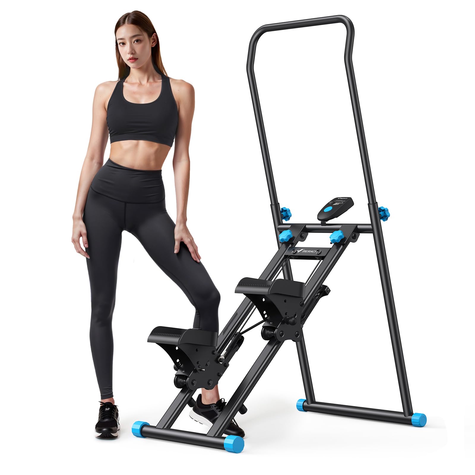 MERACH (メリック) 踏み台 昇降 ステッパー 垂直クライマー 角度調節 高さ調節 LCDディスプレイ付き 耐荷重150kg 折りたたみ ステップ台 足踏み 健康ステッパー 階段クライマー 階段ステッパー 省スペース 静音 室内 有酸素運動 滑り止め フィットネスマシン 健康器具 フィットネス トレーニング ダイエット器具 脂肪燃焼 宅トレ商品画像