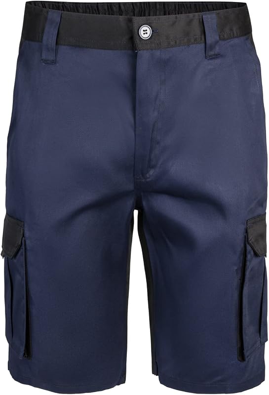 - 103021B; Bermuda Bicolor Multibolsillos; Color Azul Navy y Negro; Talla 42
