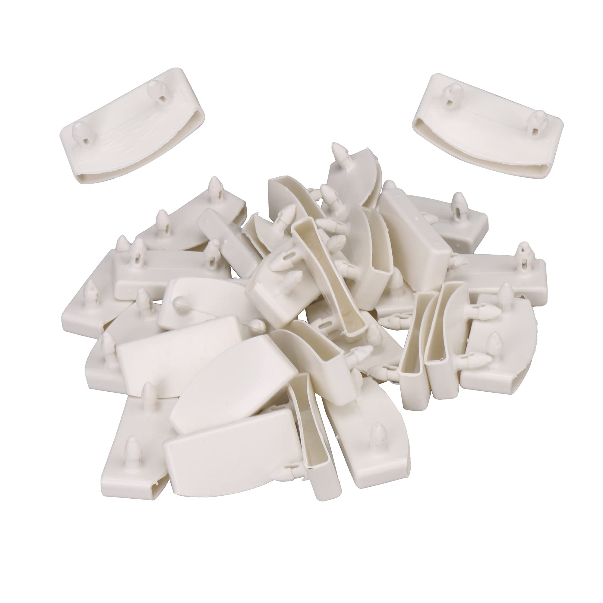 Yibuy 30Pcs Plastic Single End Caps Bed Slat Holders for Holding Bed Accessory White