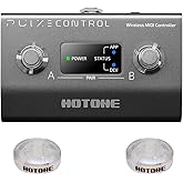 HOTONE Wireless MIDI Controller with Programmable Footswitches, Mobile App Ultra-Compact 12-Hour Battery Pulze Control EC-2(included 2 PCS Additional Footswitch Toppers)