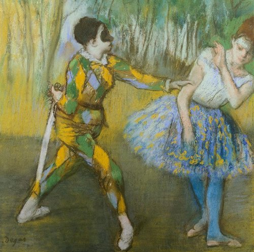 Edgar Degas - Harlekin and Colombine, Size 18x20 inch, Canvas art print wall dÃ©cor