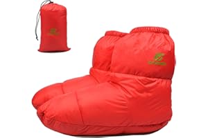 RANDDER Down Booties Warm Socks for Men & Women - Ultralight Sleeping Sock for Camp, Backpacking - Soft & Cozy Camping Sleepi