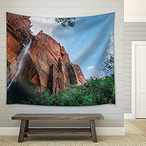 Grand Mountain Viewed from The Mountain Foot - Fabric Wall Tapestry Home Decor - 51x60 inches
