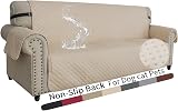 XINEAGE Quilted 3 Seater Sofa Cover Water Resistant Non Slip Beige