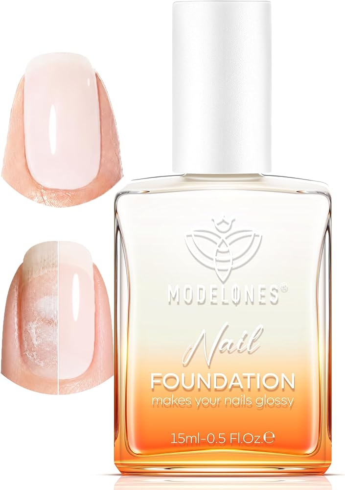 Modelones Nail Strengthener and Growth, Milky White Nail Polish Nail Repair | Nail Hardener Quick Dry Nail Growth Fall Natura