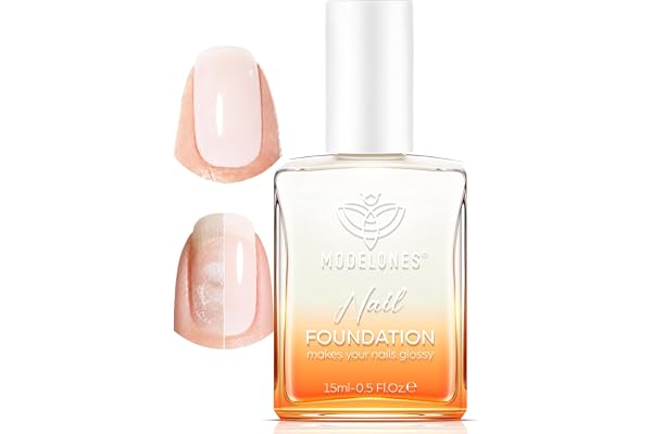 Modelones Nail Strengthener and Growth, Milky White Nail Polish Nail Repair | for Damaged Nails Hardener Quick Dry Nail Growth Natural Toenails Nail Concealer Foundation Strengthening Polish Gifts 15ml