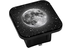 Swono 2 Inch Trailer Hitch Cover Full Moon Stars, Universe Galaxy Space Lightweight Hitch Covers Protector Car Exterior Accessories Towing Hitch Tube Cover Plug Cap