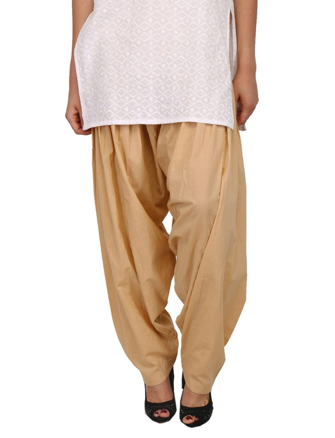 womens cottage women's pure solid cotton semi patiala salwar bottoms
