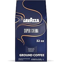 Lavazza Super Crema Ground Coffee, Medium Roast, Arabica and Robusta Blend, 32 oz Bag (Pack of 1)