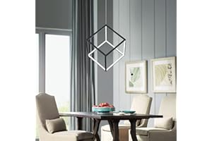 Leniure Modern Black Cubic LED Light Pendant Lamp Chandelier Lighting Fixture 12" Wide 12" Deep 12" High, Daylight Cool White