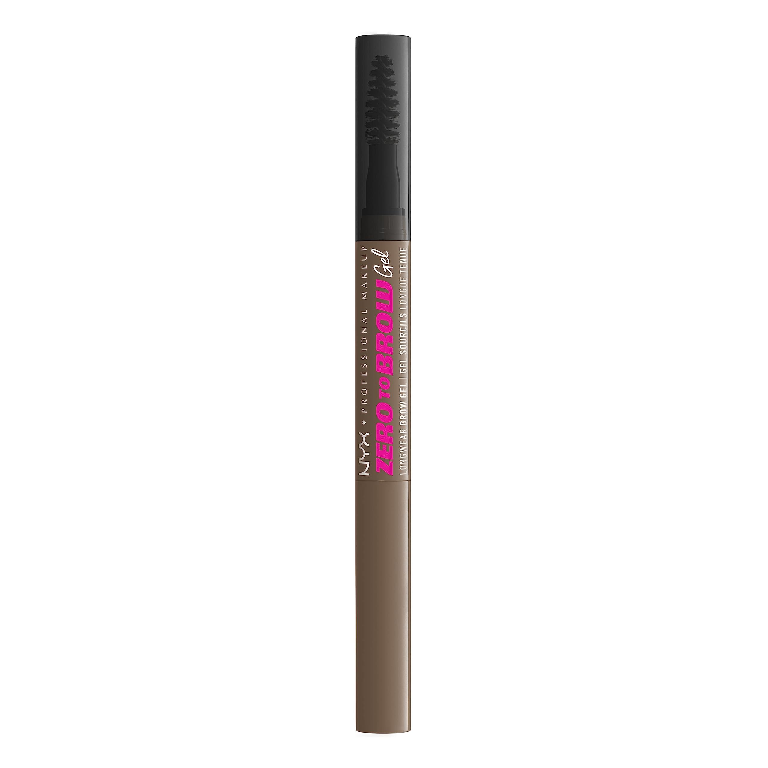 NYX Professional Makeup Longwear Vegan Tinted Liquid Eyebrow Gel, Natural Look Brow Mascara, Up to 2 Day Wear, Transfer-, Fade- and Smudge-Resistant, Zero to Brow, Shade: 05 Ash Brown
