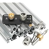 TOOLCOOL Aluminum Profile Drill Guide Access Hole Drill Jig With M6 And M8 Step Drill Bits For 20 30 40 Series European Standard Aluminum Extrusion Profile - New Upgrade