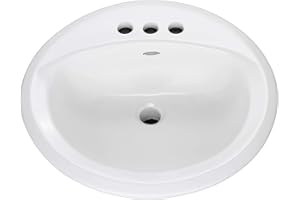 American Standard 0491019.020 Ronda Lyn Bathroom Sink, 198 Mm H W X 19-1/8 in D, Vitreous China, White