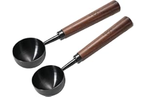 Gonzone Vintage Coffee Measuring Spoon - 304 Stainless Steel, Coffee Scoop，10g Capacity, Walnut Handle - Perfect for Coffee, 
