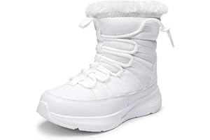 DREAM PAIRS Girls Boys Winter Snow Boots, Slip Resistant Faux Fur Lined, Windproof Warm Slip-On Boots for Kids