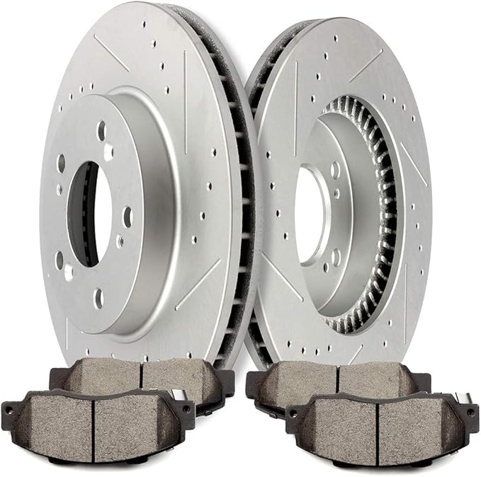 cciyu Front Premium Brake Rotors + Ceramic Brake Pads fit for 2002