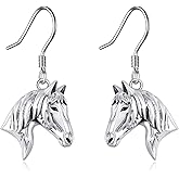 Horse Earrings for Women 925 Sterling Silver Horse Dangle Drop Earrings Jewelry for Women Animal Lover