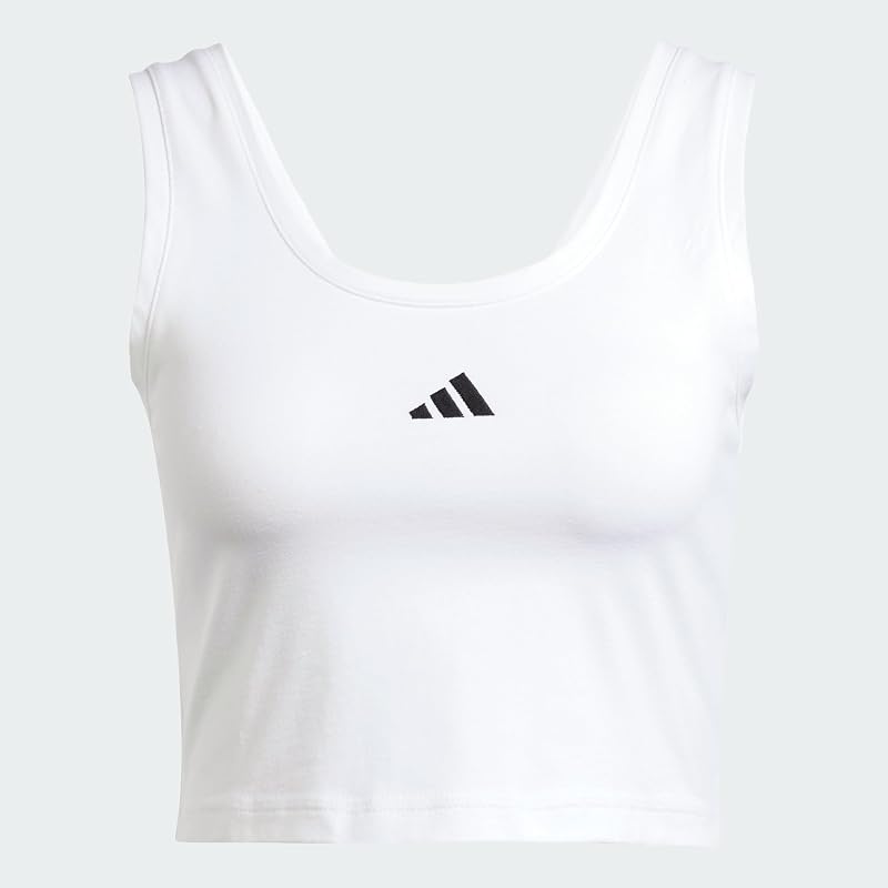 Women's Essentials Pequeno Logótipo Cotton Lifestyle Shirt de Alças, Branco/Preto, S — foto 6 de 8