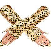 Yikisdy Green Mermaid Glove Fish Scale Arm Sleeve Party Gloves Costume Accessories for Women