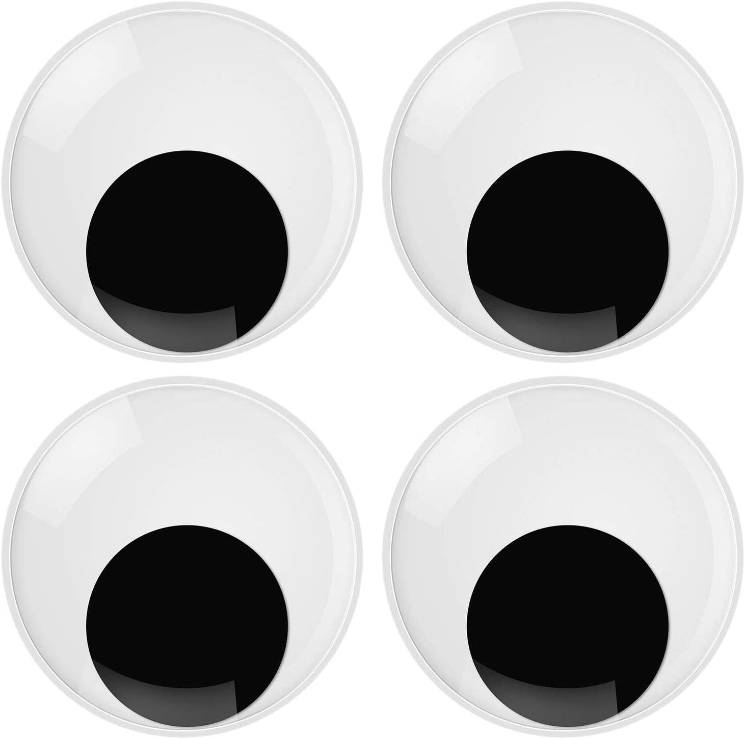 ExeQianming Wiggle Eyes, 4pcs Large Giant Self Adhesive Googly Eyes for Halloween Party Handmade DIY Crafts 76mm/3 Inch